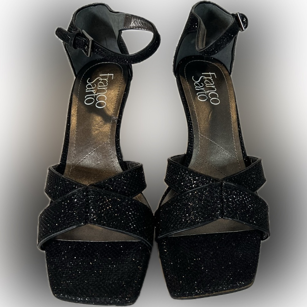 “Franco Sarto” Black Evening Heels. Reg $145 Now $34 Size 6.5